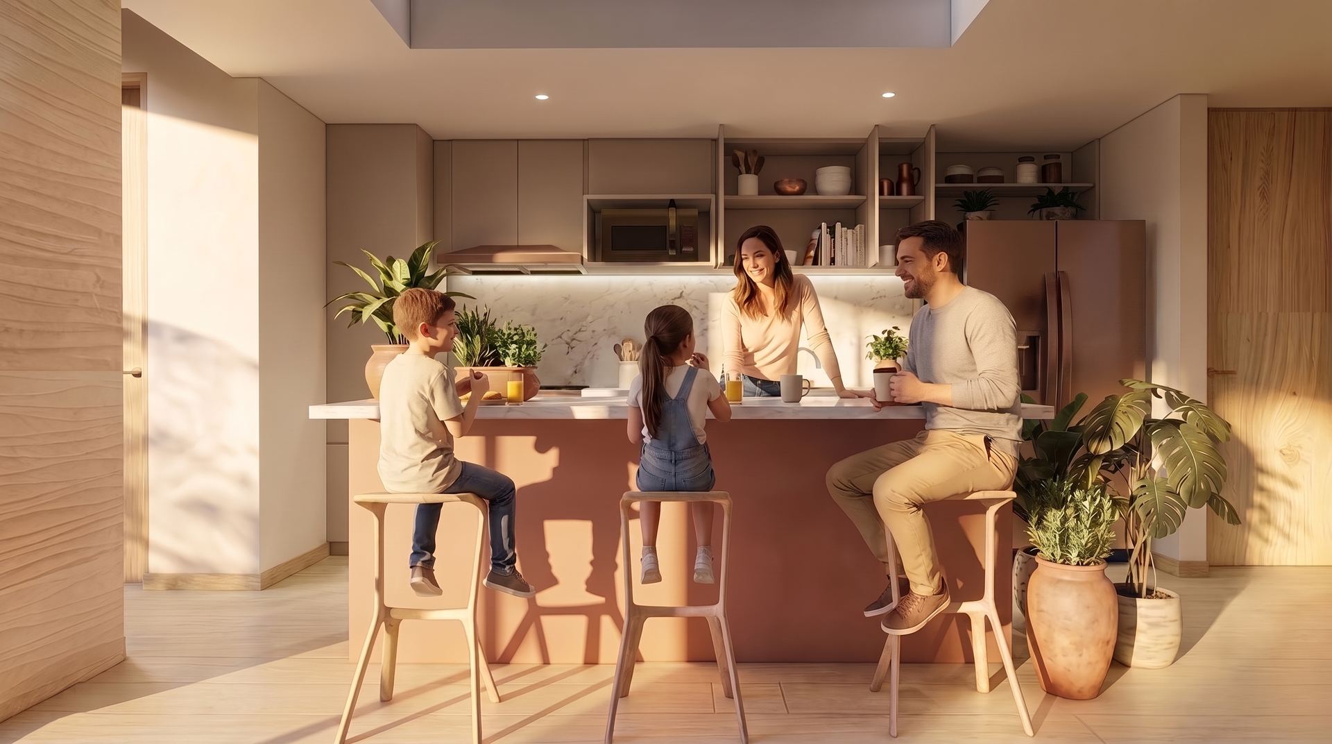 Cocina de una de las casas