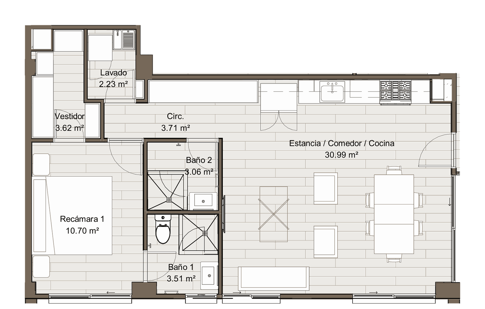 Plano planta única - Casa G1