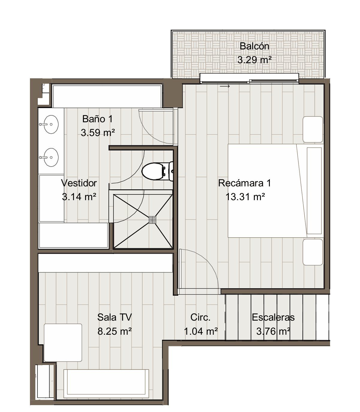 Plano planta alta - Casa G7