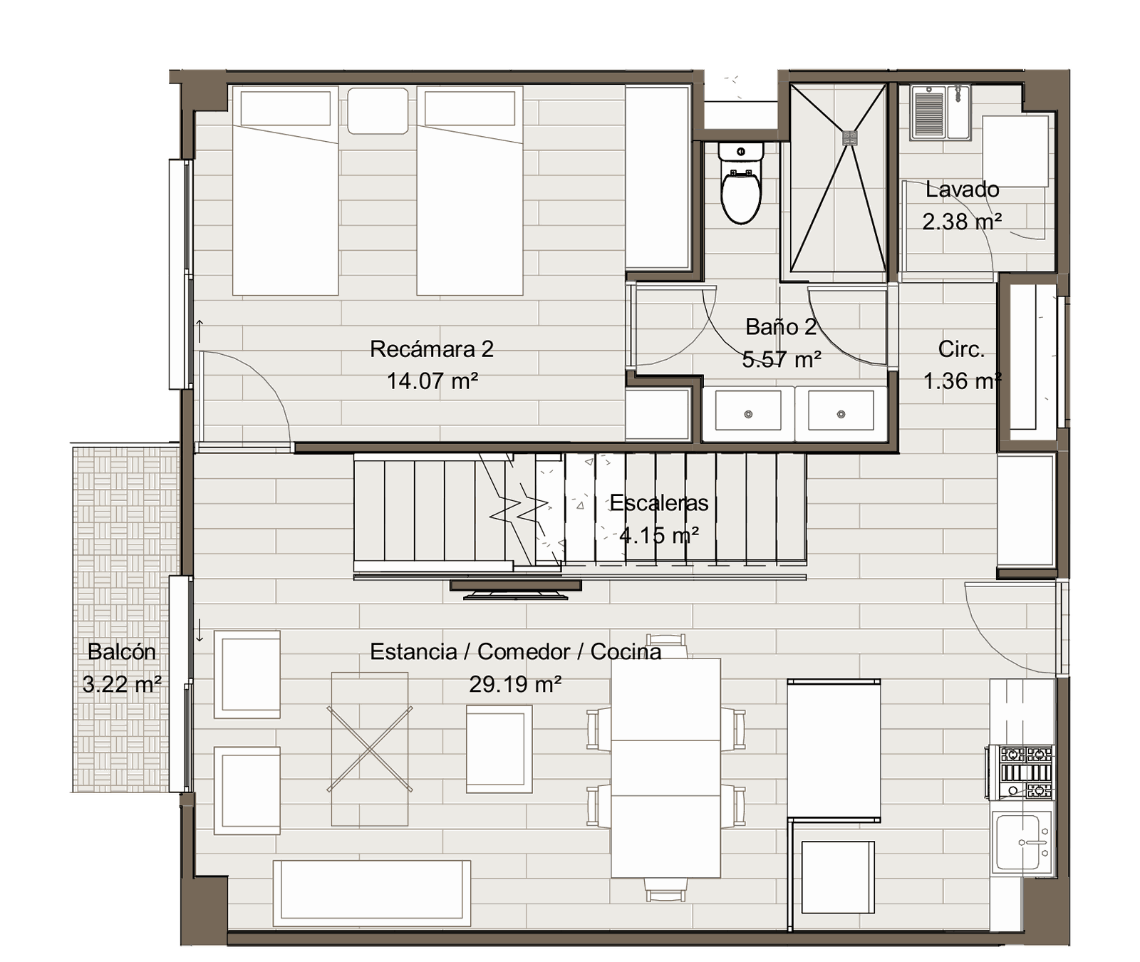 Plano planta alta - Casa R3