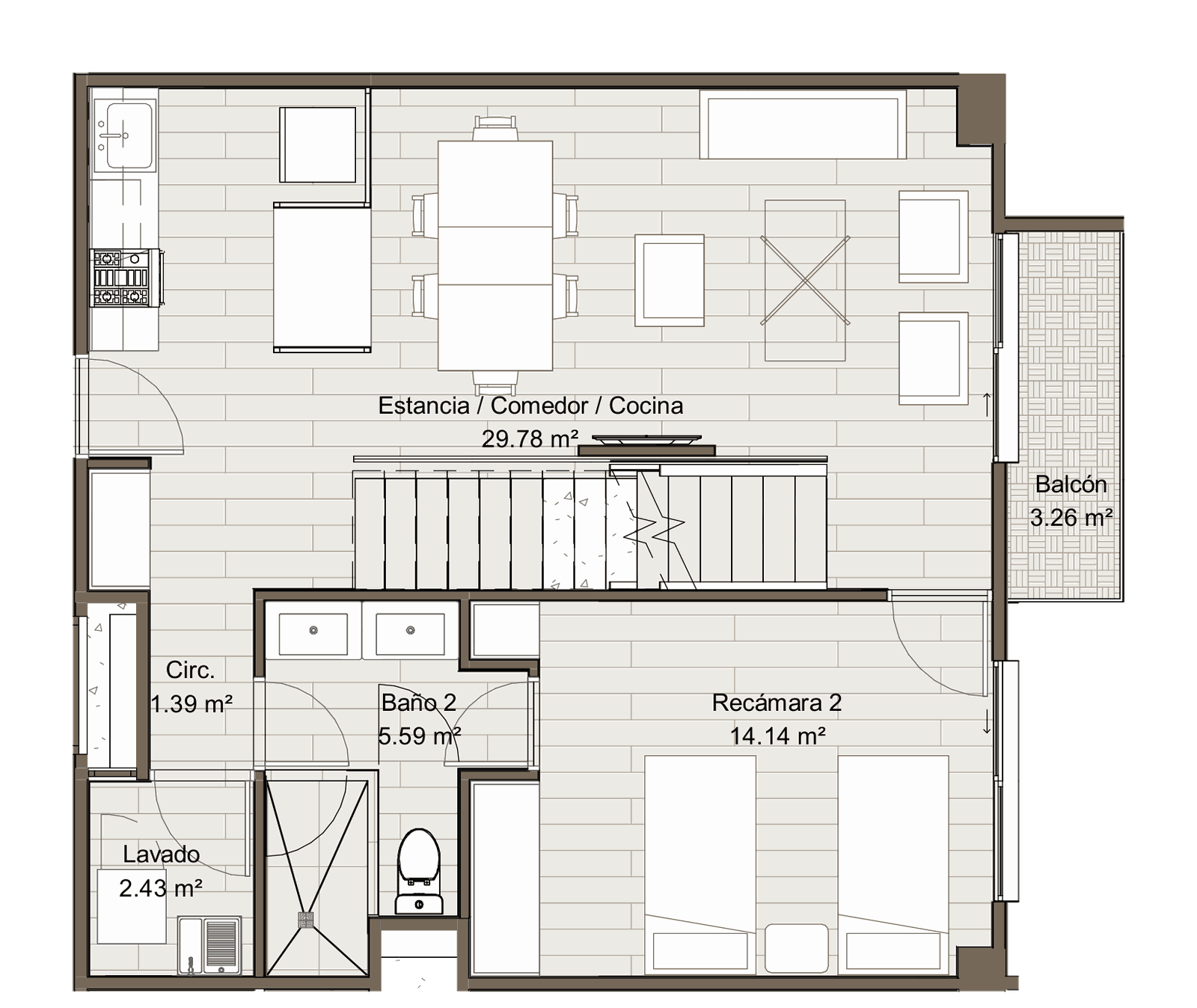 Plano planta alta - Casa R4