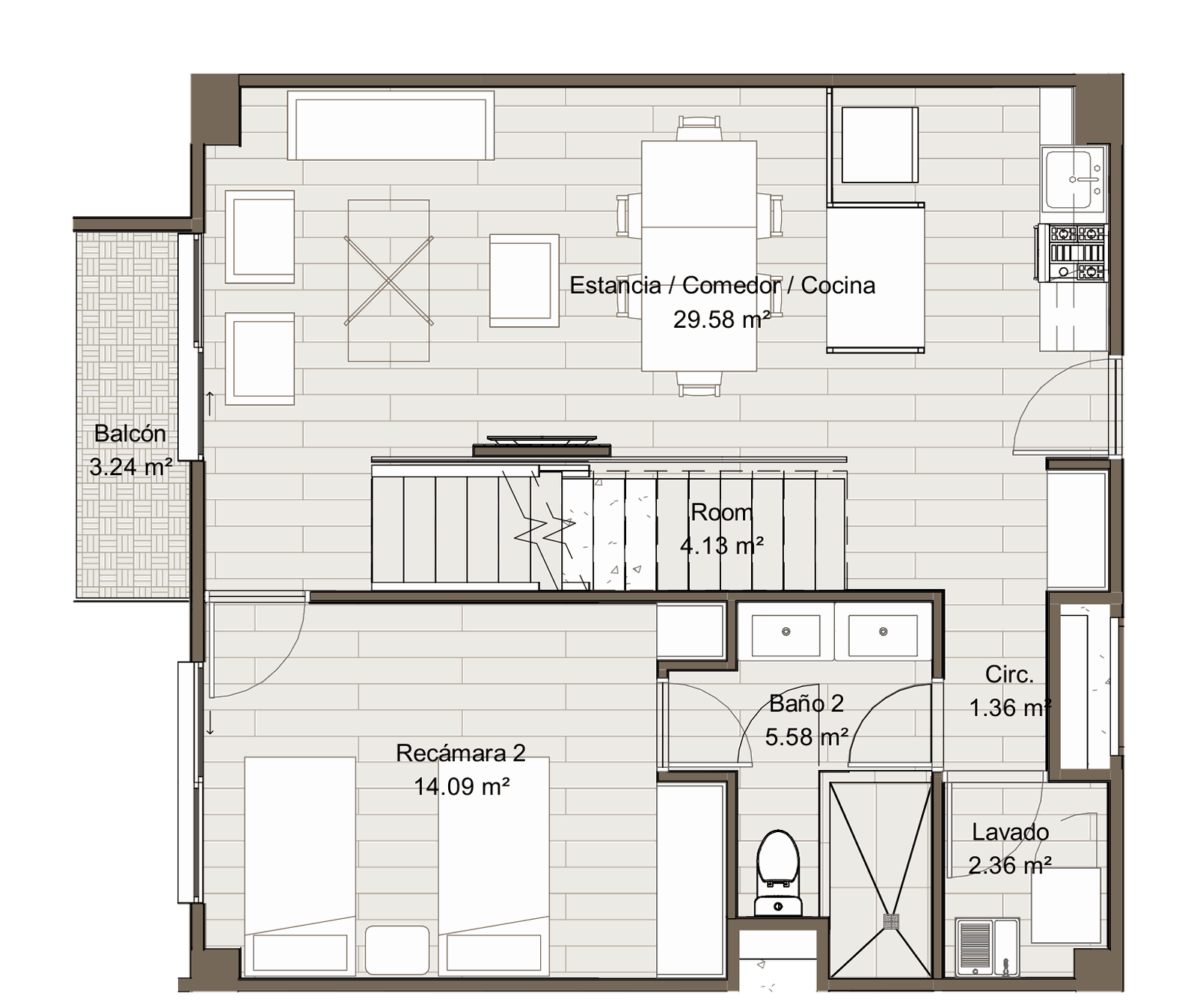 Plano planta alta - Casa R5